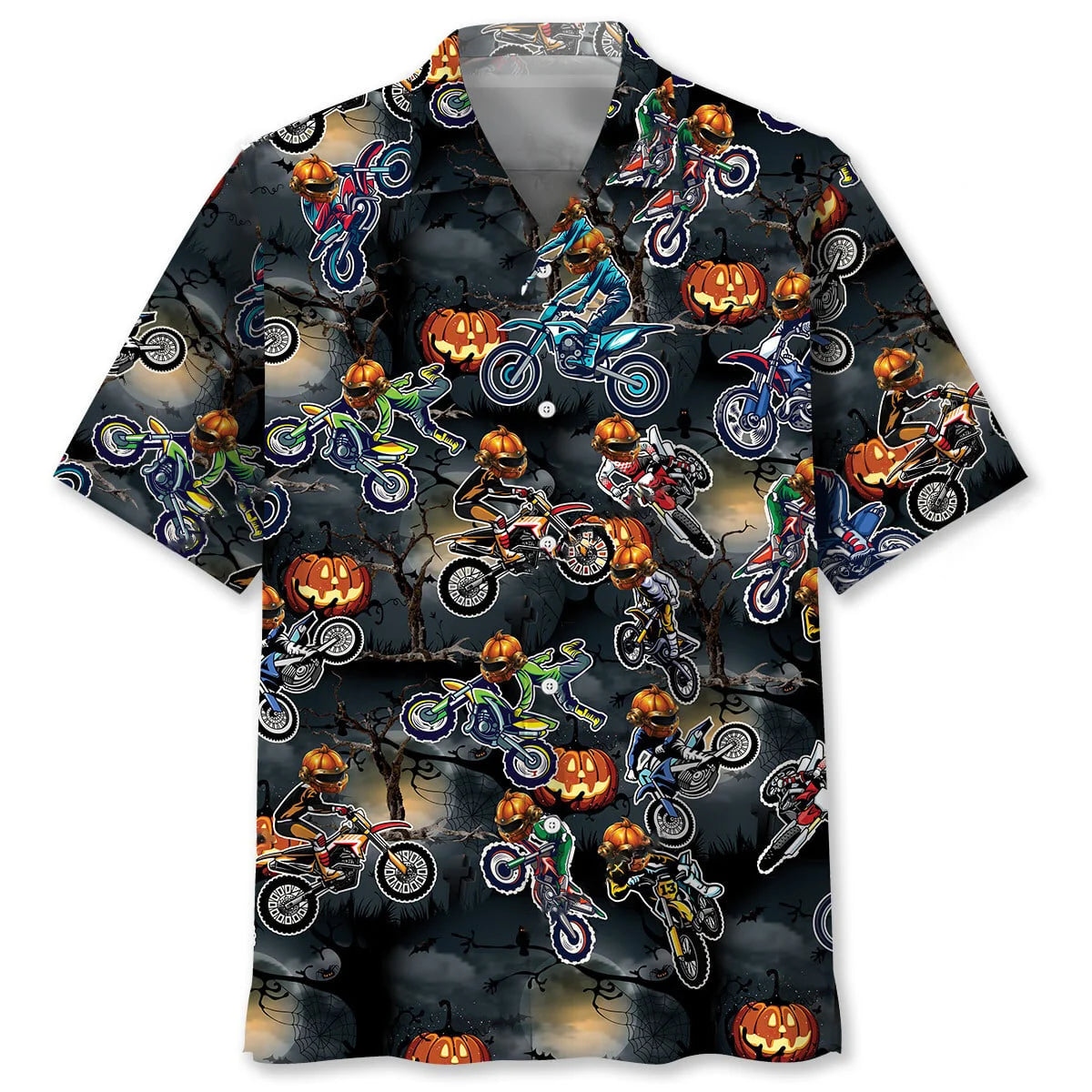 Dirt Bike Halloween Night Hawaiian Shirt