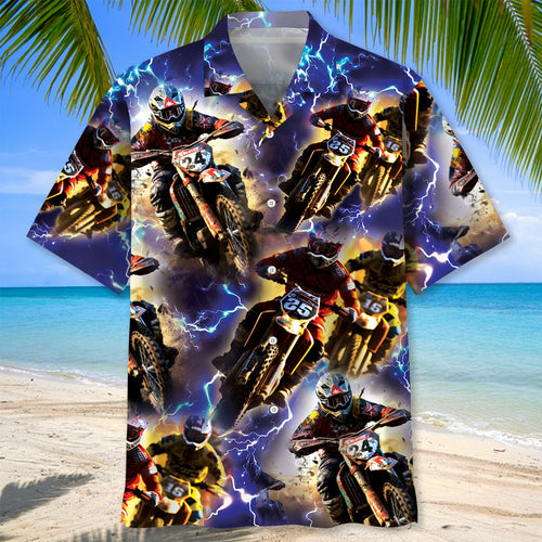 Dirt Bike Racing Hawaiian Shirt Men