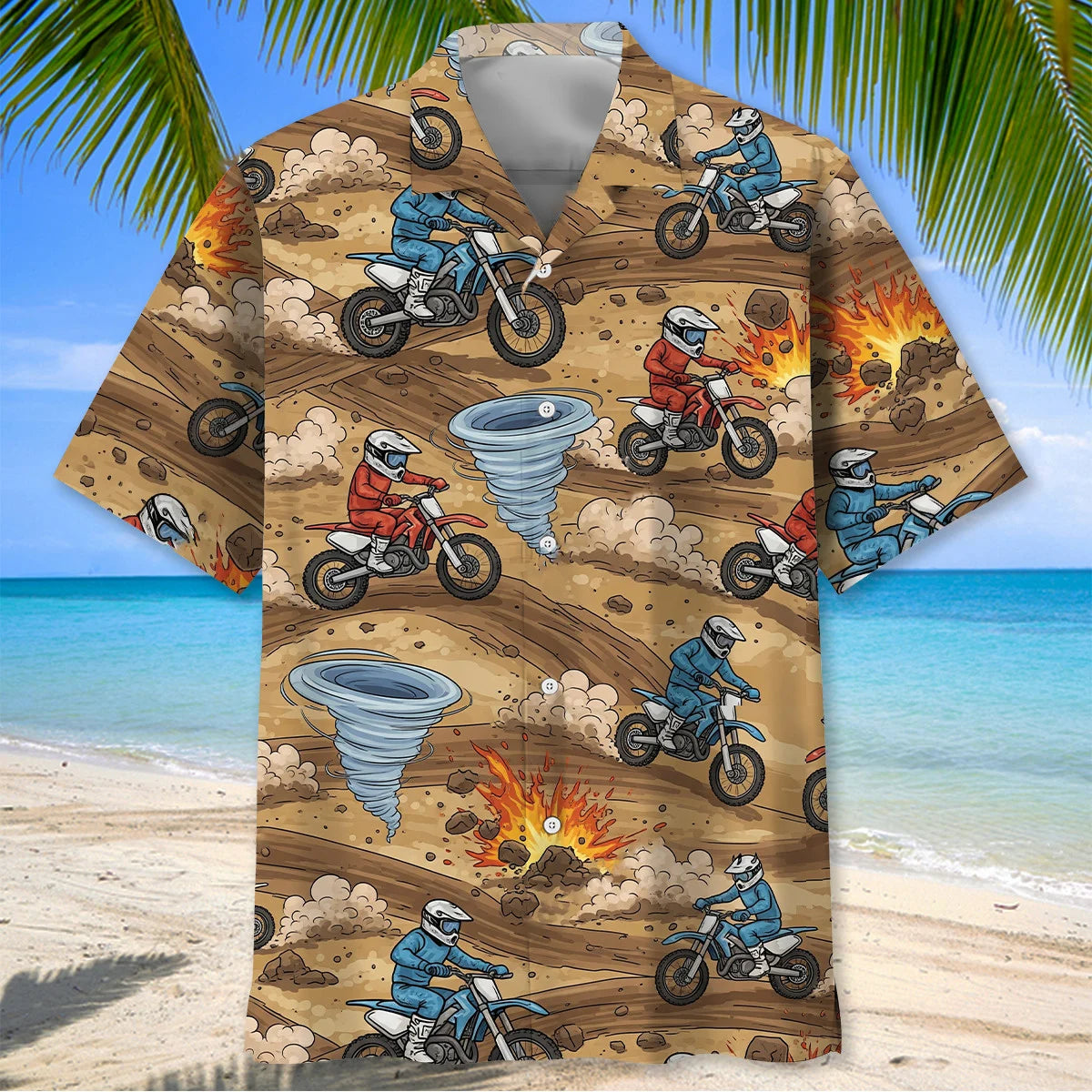 Dirt Bike Racing Tornado Hawaiian Shirt