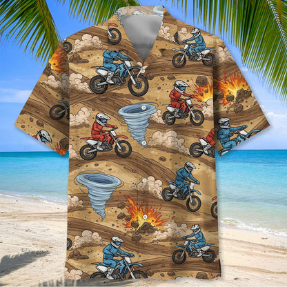 Dirt Bike Racing Tornado Hawaiian Shirt