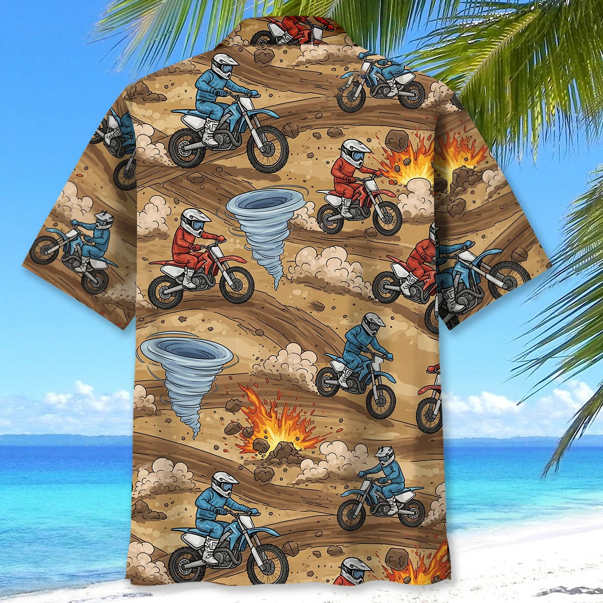 Dirt Bike Racing Tornado Hawaiian Shirt