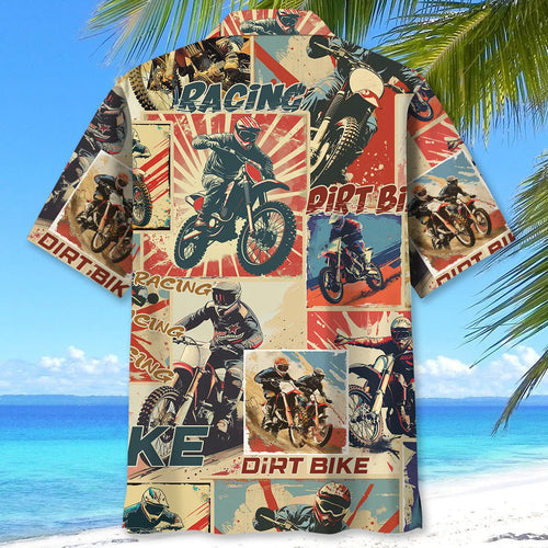 Dirt Bike Retro Magazine Hawaiian Shirt