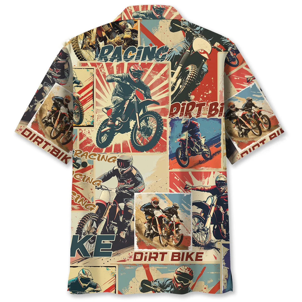 Dirt Bike Retro Magazine Hawaiian Shirt