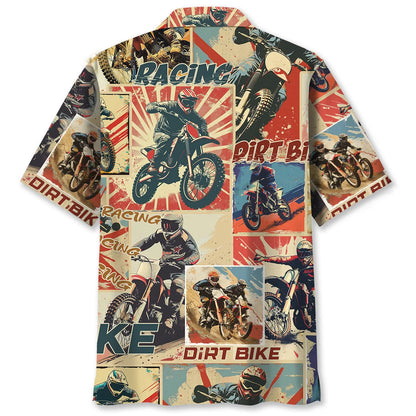 Dirt Bike Retro Magazine Hawaiian Shirt