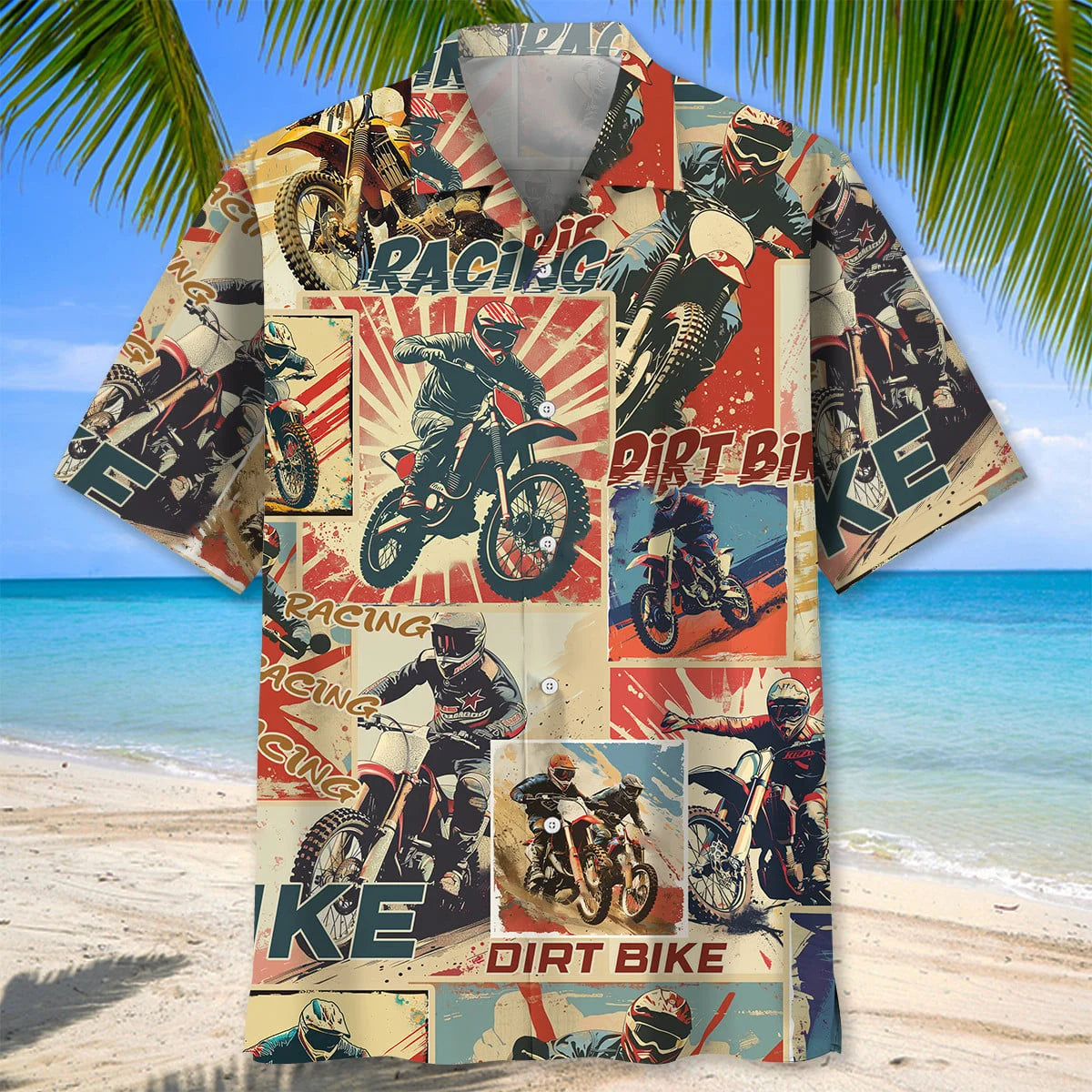 Dirt Bike Retro Magazine Hawaiian Shirt