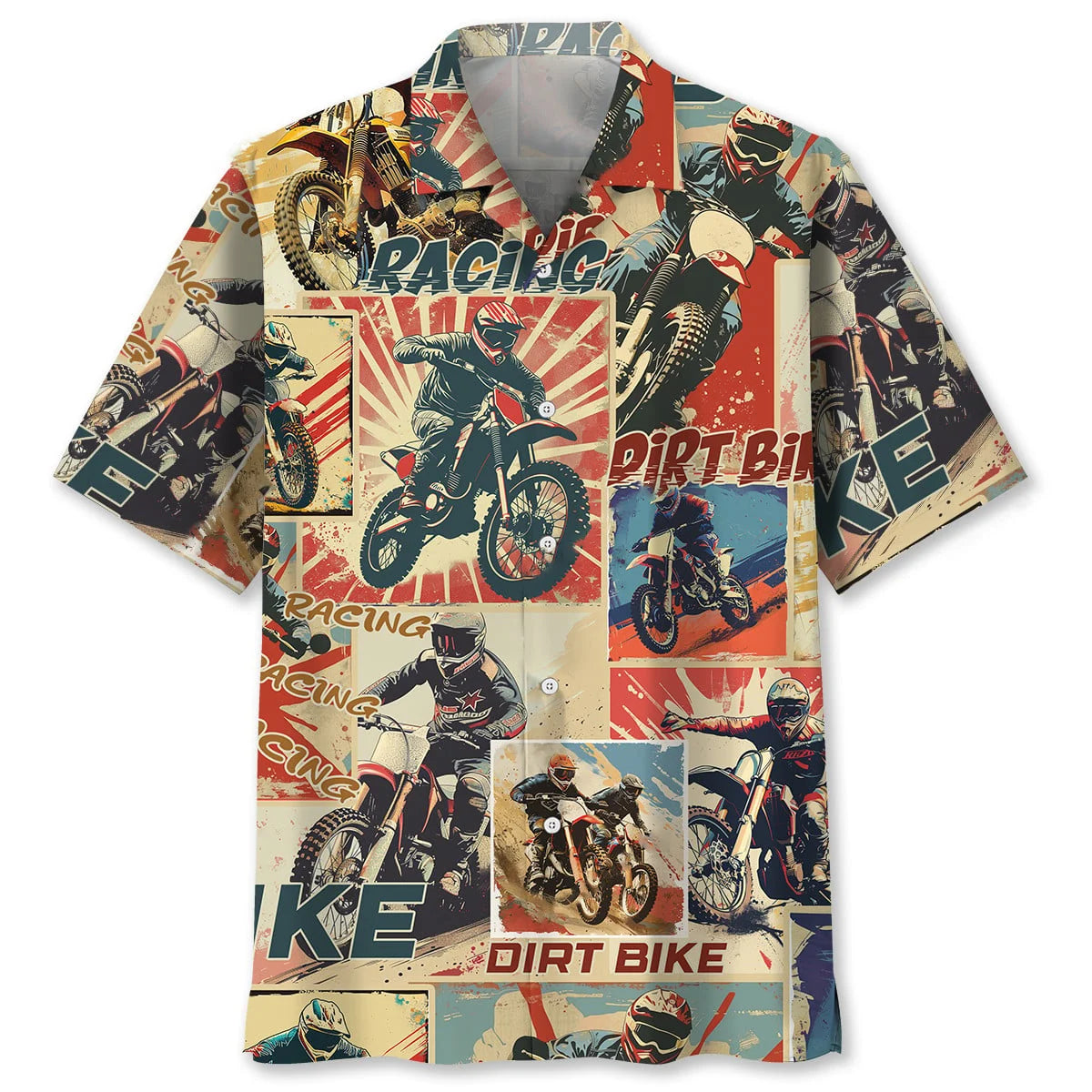 Dirt Bike Retro Magazine Hawaiian Shirt