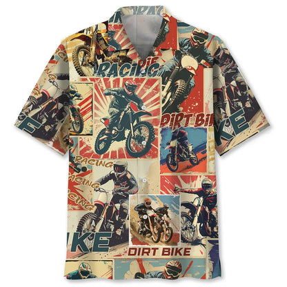 Dirt Bike Retro Magazine Hawaiian Shirt