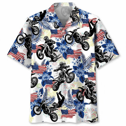 Dirt Bike Usa Hawaiian Shirt