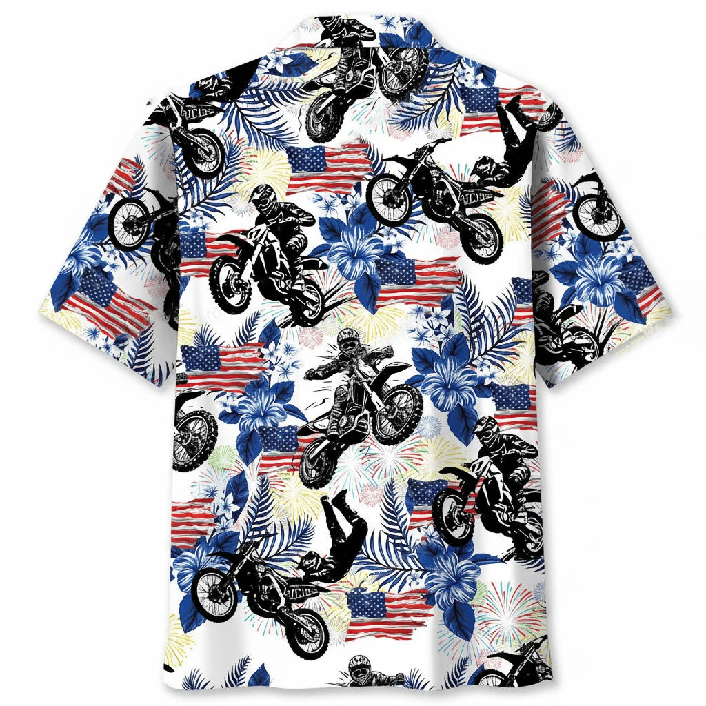 Dirt Bike Usa Hawaiian Shirt