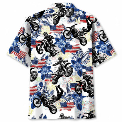 Dirt Bike Usa Hawaiian Shirt