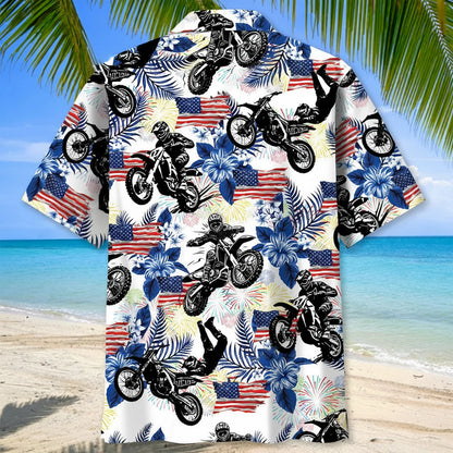 Dirt Bike Usa Hawaiian Shirt