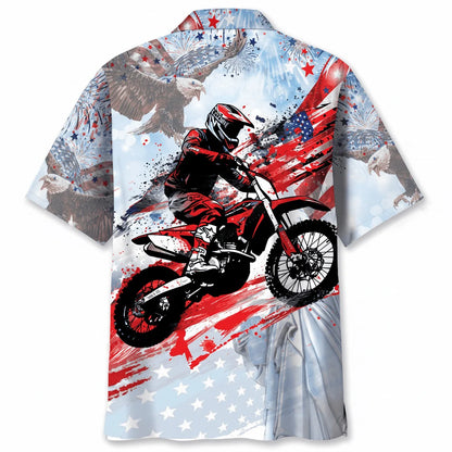 Dirt Bike Usa Hawaiian Shirt