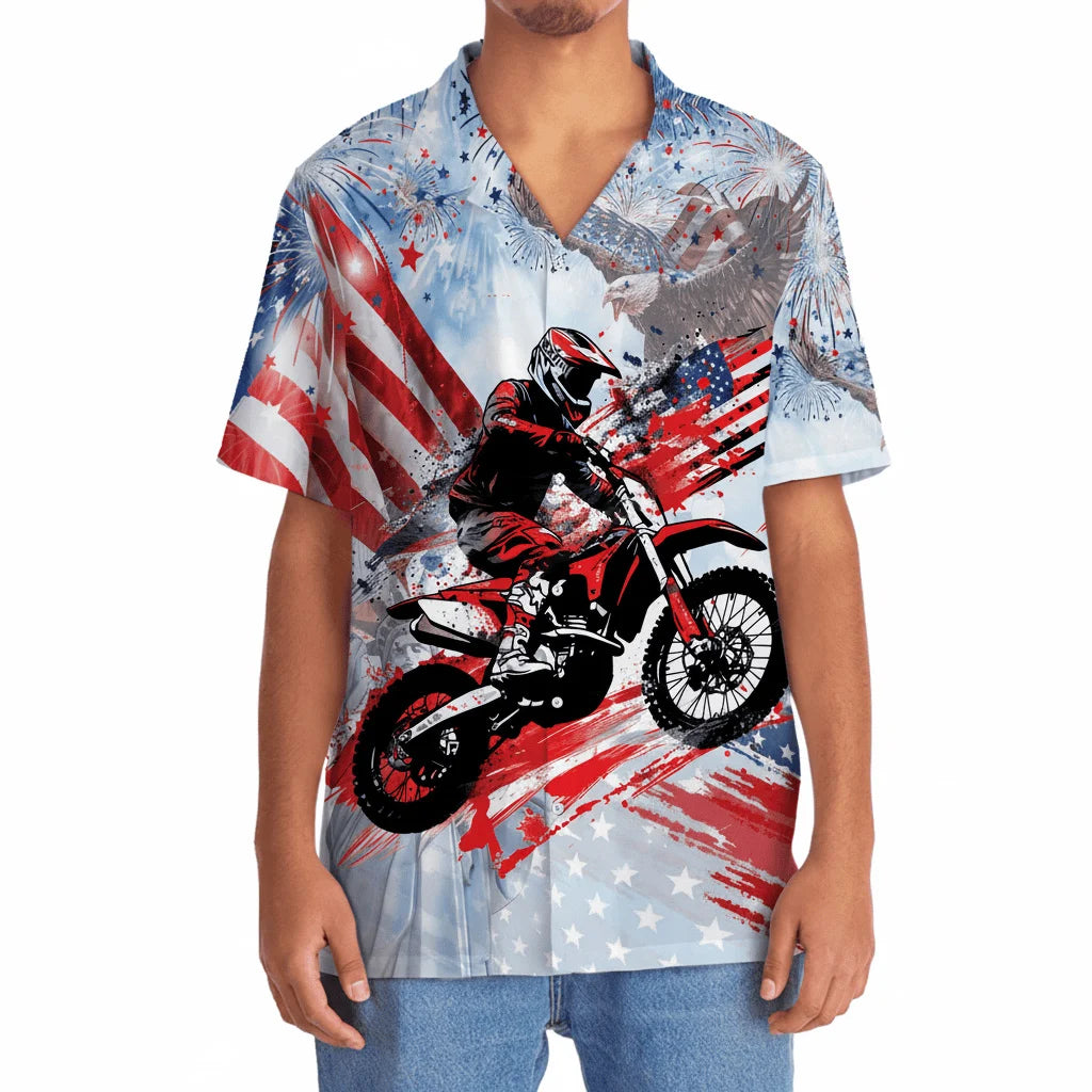 Dirt Bike Usa Hawaiian Shirt