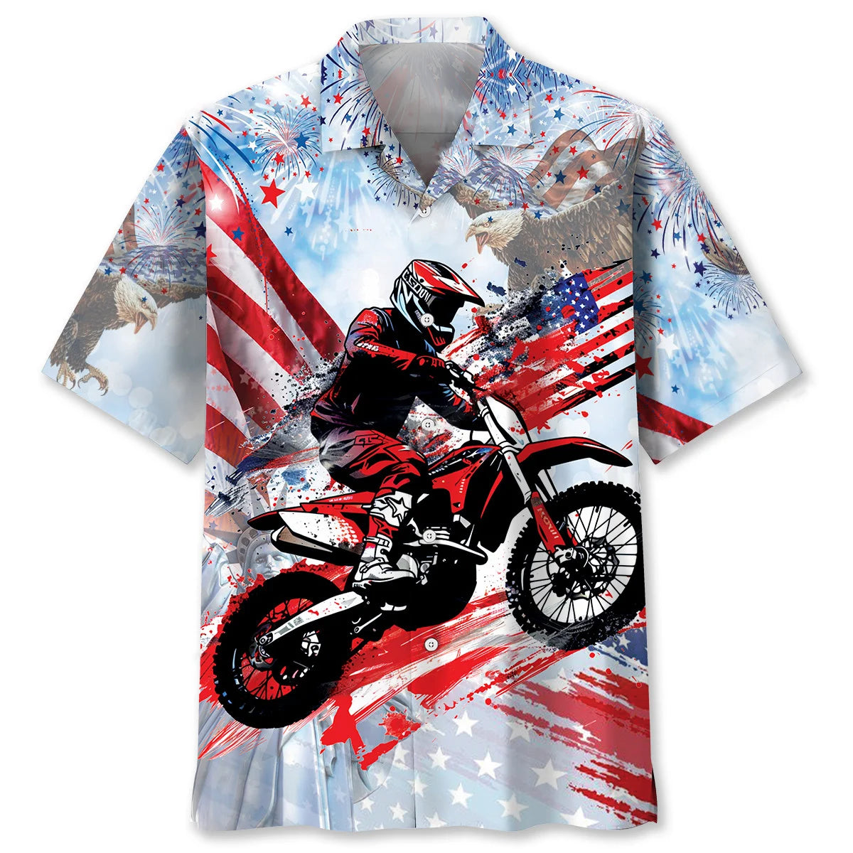 Dirt Bike Usa Hawaiian Shirt