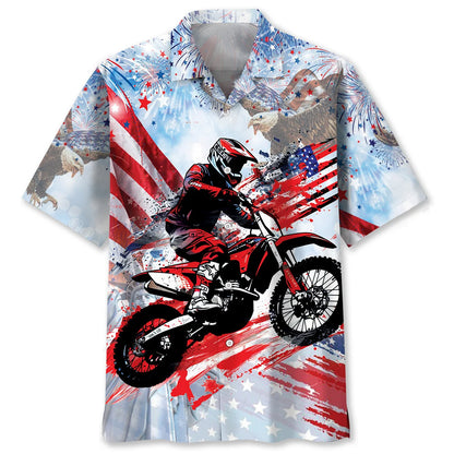 Dirt Bike Usa Hawaiian Shirt