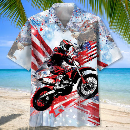 Dirt Bike Usa Hawaiian Shirt