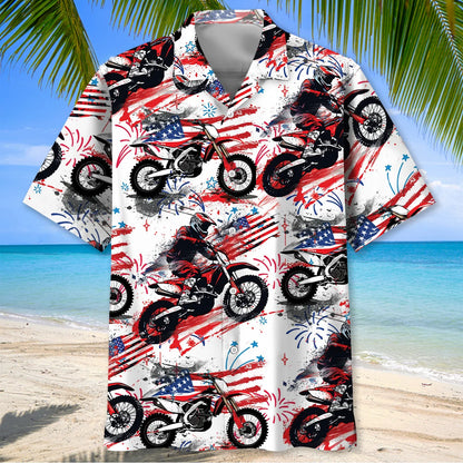 Dirt Bike Usa Proud Hawaiian Shirt