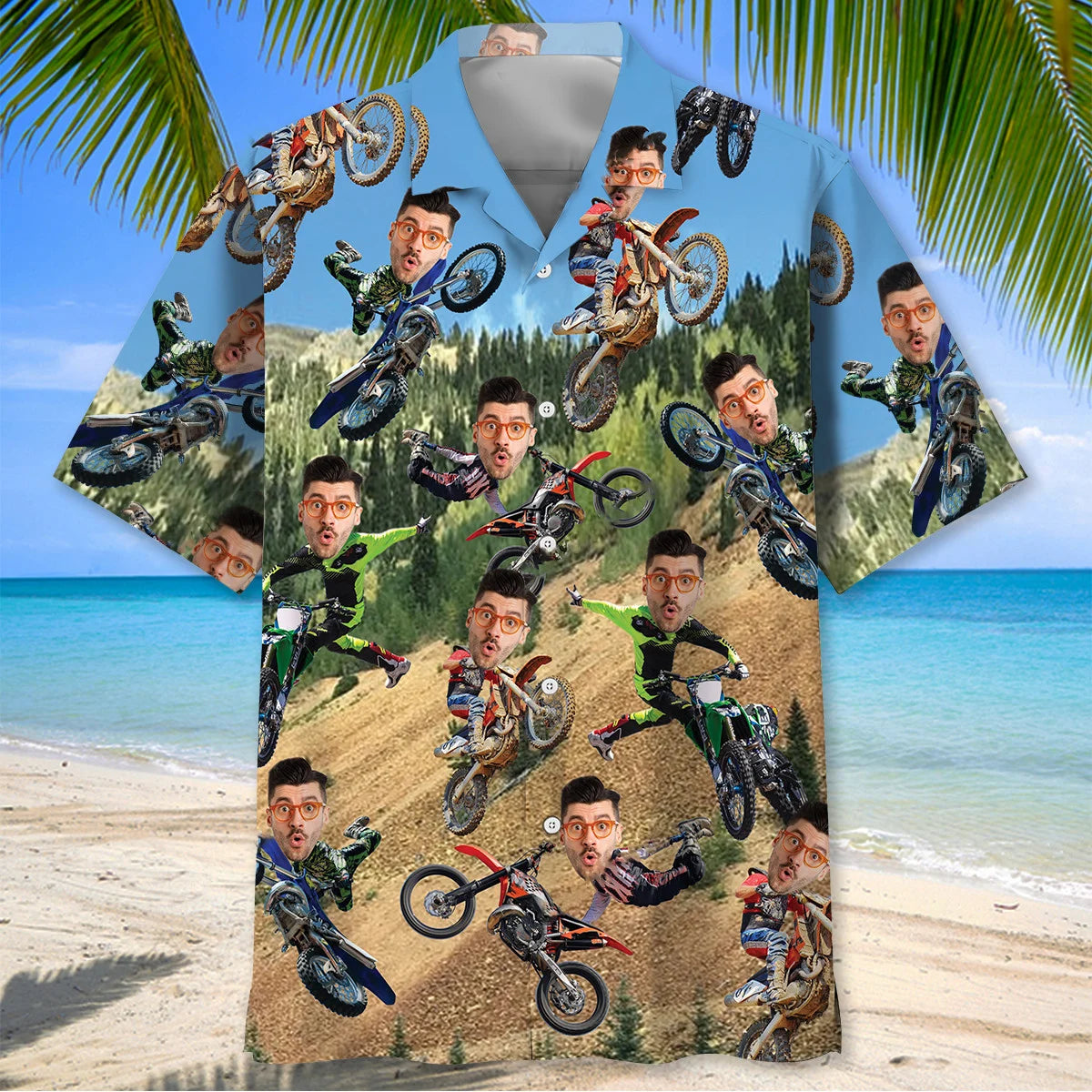 Dirt Trails Custom Face Hawaiian Shirt