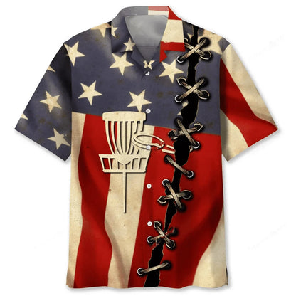 Disc Golf America Flag Hawaiian Shirt