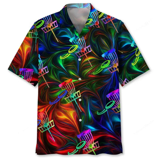 Disc Golf Color Hawaiian Shirt - S - hawaiian shirt