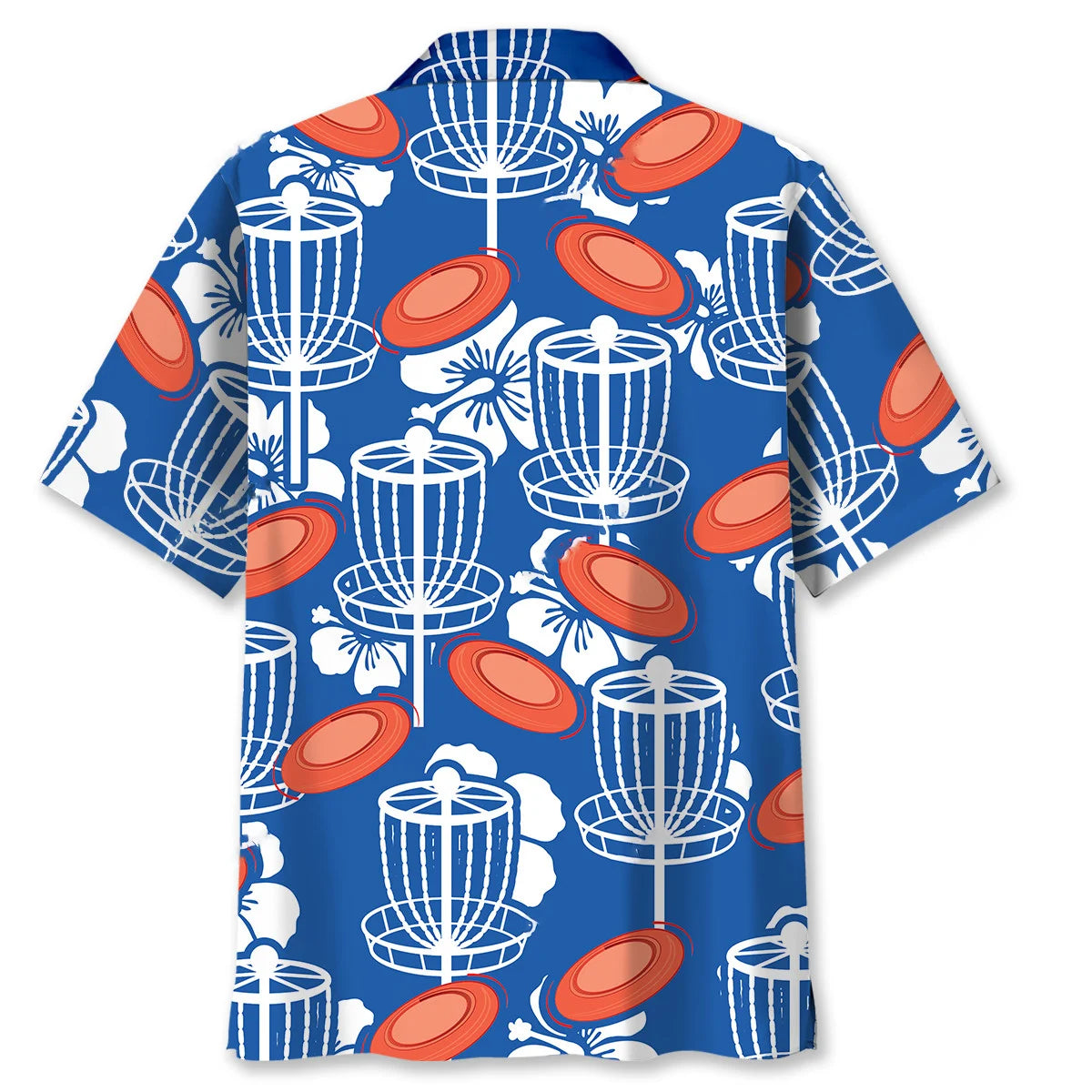 Disc Golf Hibiscus Blue Hawaiian Shirt