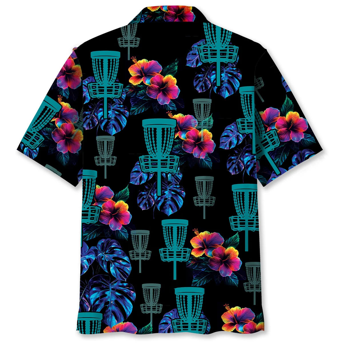 Disc Golf Hibiscus Flower Hawaiian Shirt