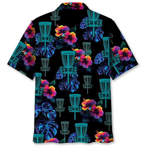 Disc Golf Hibiscus Flower Hawaiian Shirt