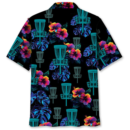 Disc Golf Hibiscus Flower Hawaiian Shirt - S - hawaiian shirt