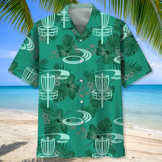 Disc Golf Kelly Green Hawaiian Shirt - S - hawaiian shirt