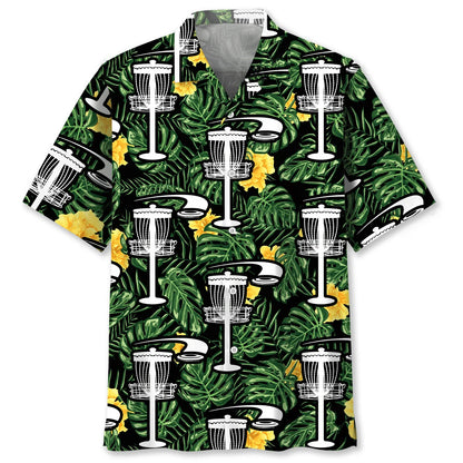 Disc Golf Tropical Green Hawaiian Shirt