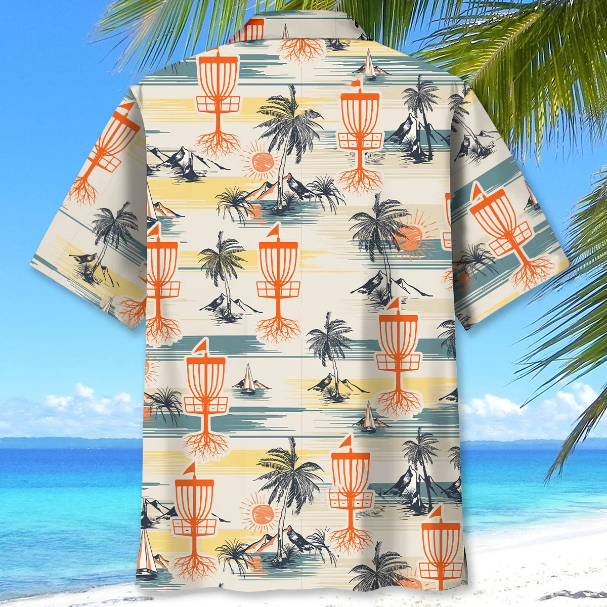 Disc Golf Vintage Palm Tree Hawaiian Shirt