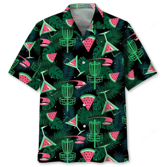Disc Golf Watermelon Hawaiian Shirt - S - hawaiian shirt