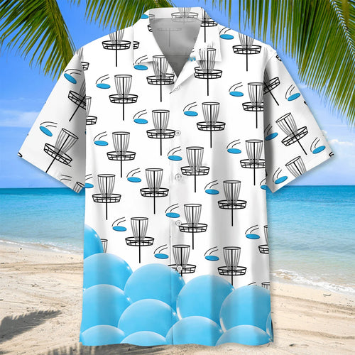 Disc Golf White Hawaiian Shirt