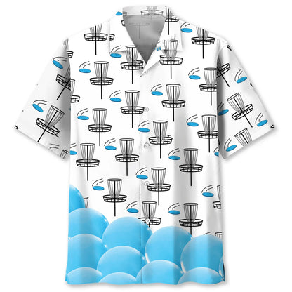 Disc Golf White Hawaiian Shirt