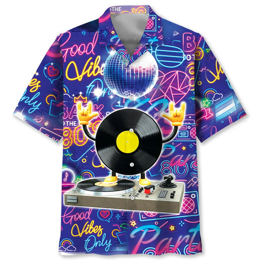 Disco 80s Music Hawaiian Shirt - S - hawaiian shirt