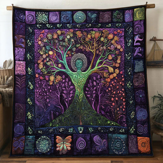 Divine Flow Tree Of Life Quilt Blanket