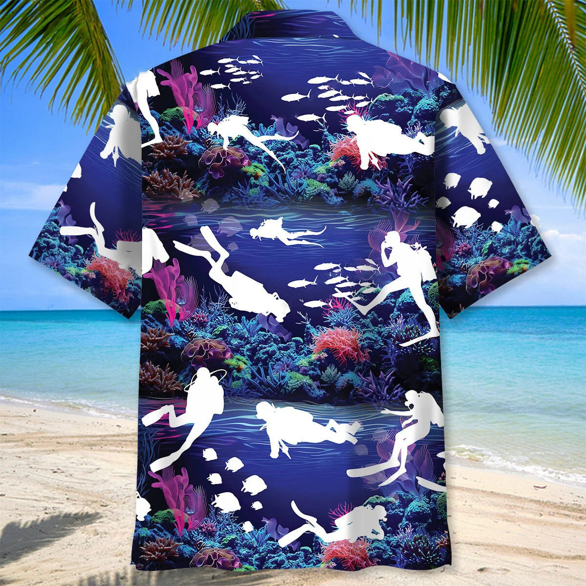 Diving with Neon Coral Ocean Hawaiian Shirt