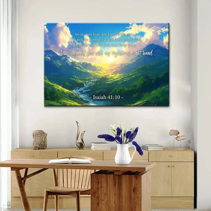 isaiah 41 10 do not fear for i am with you mountain landscape wall art canvas (Landscape) (view 5)