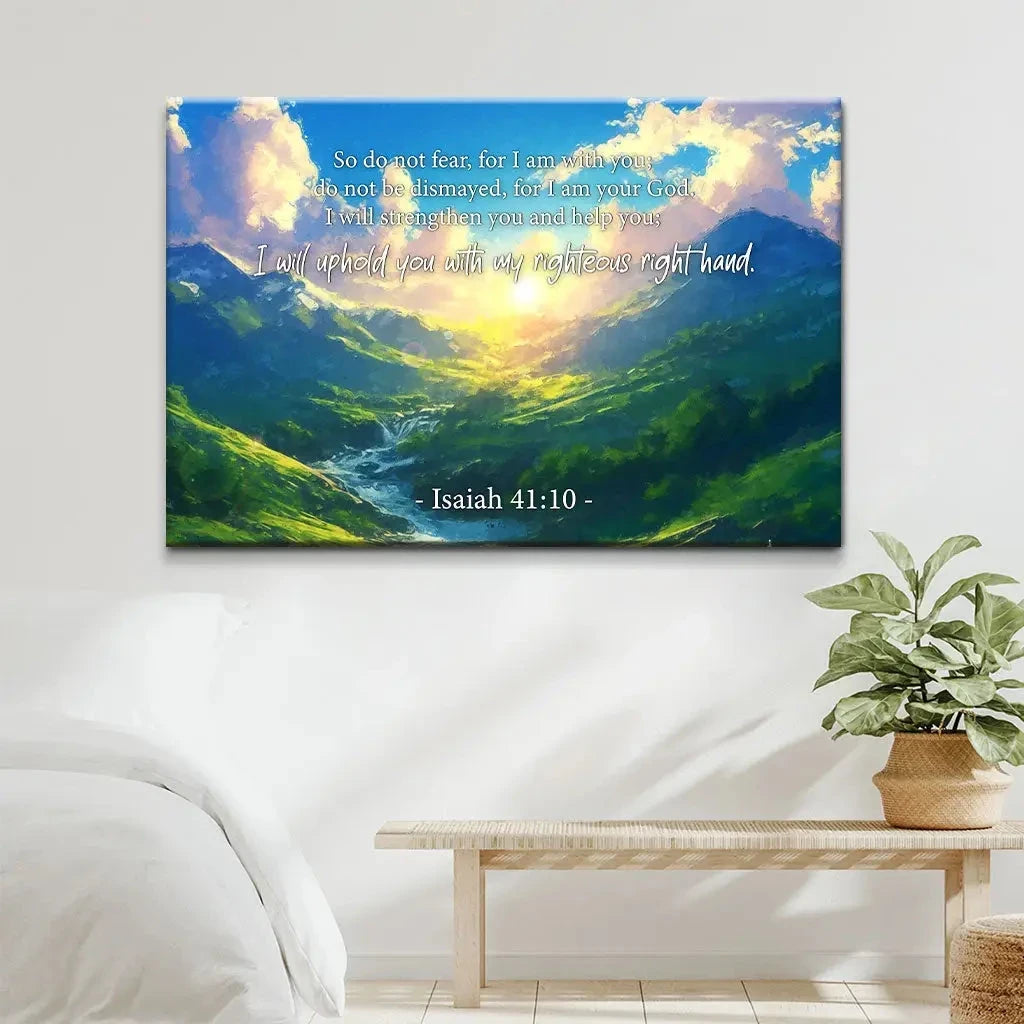 isaiah 41 10 do not fear for i am with you mountain landscape wall art canvas (Landscape) (view 6)