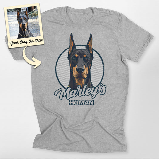 Doberman Shirt Custom Colorful Sketch Portrait Bel