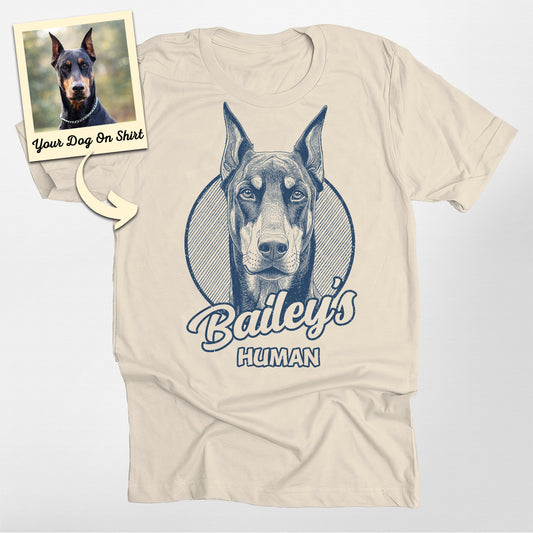 Doberman Shirt Custom Sketch Portrait Bella Canvas