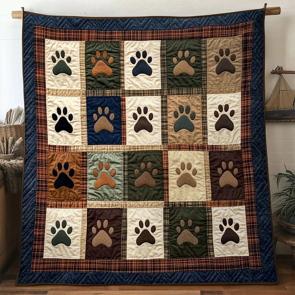 Dog Paw Cozy Quilt Blanket