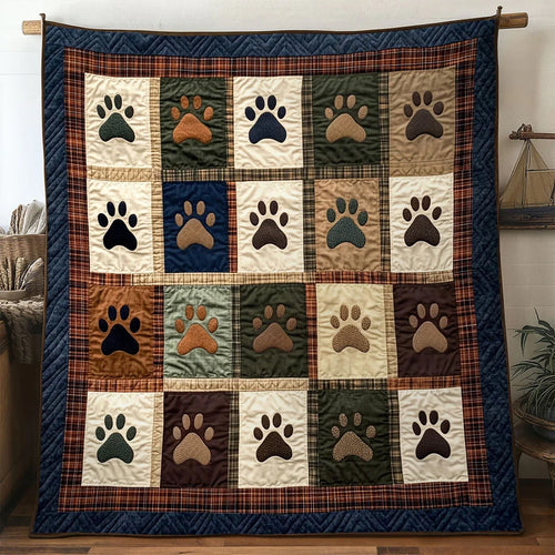 Dog Paw Cozy Quilt Blanket