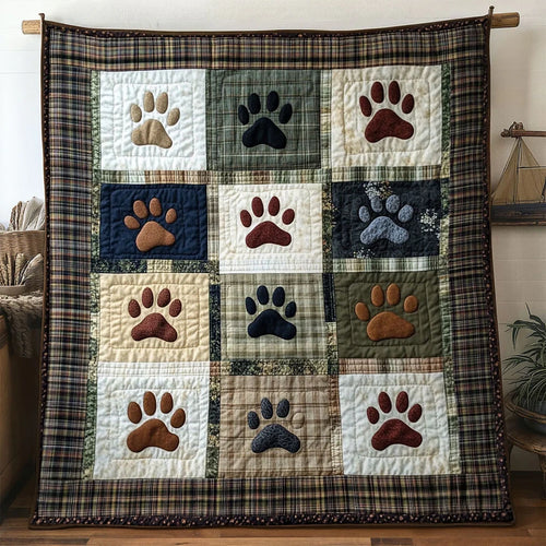 Dog Paw Heritage Quilt Blanket