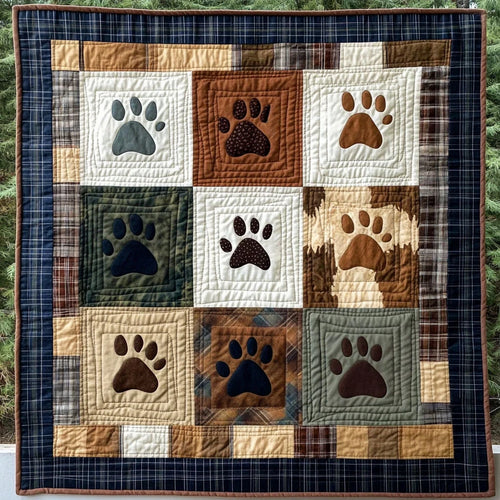 Dog Paw Keepsake Quilt Blanket