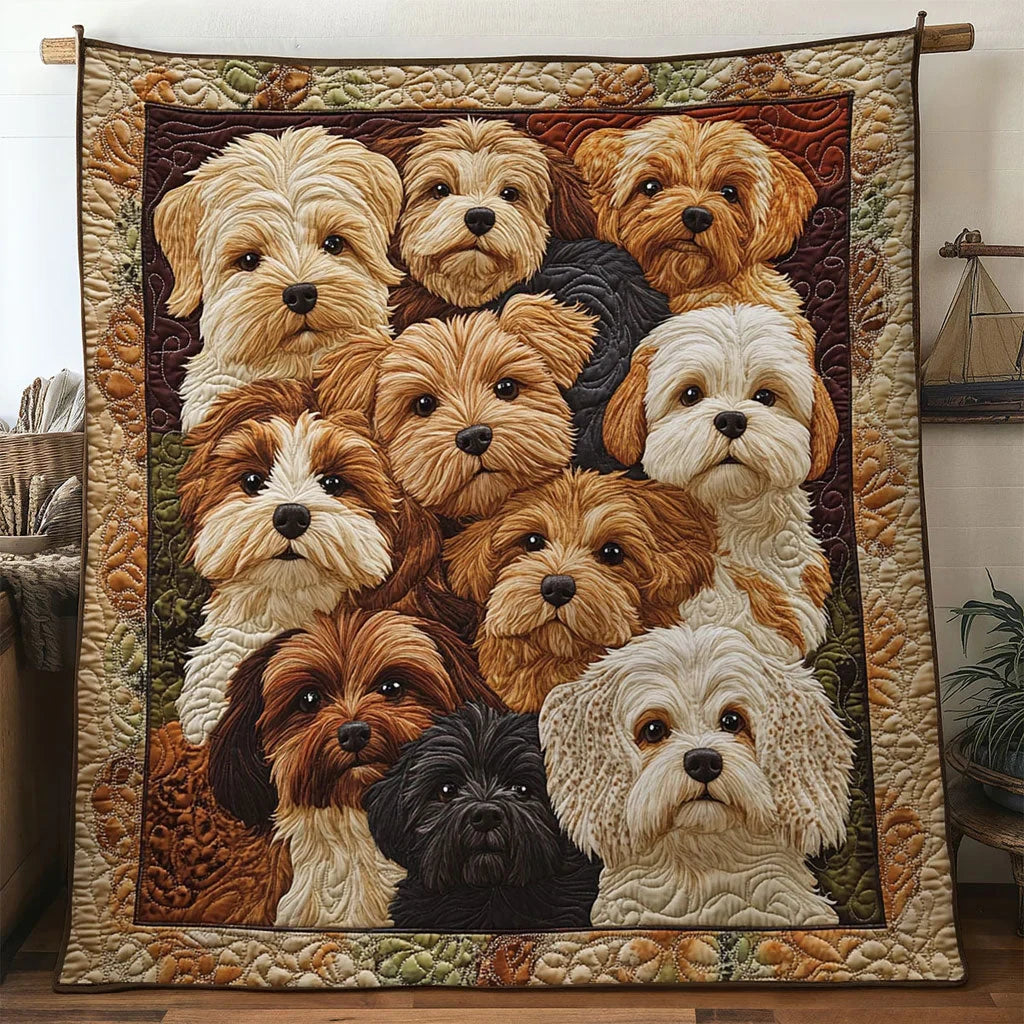 Dog Pile Love Quilt Blanket
