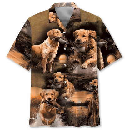 Dog Hunting Duck Hawaiian Shirt