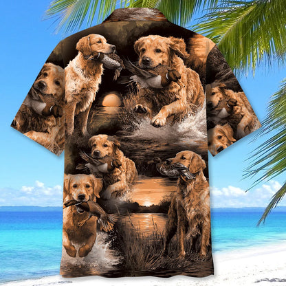 Dog Hunting Duck Hawaiian Shirt
