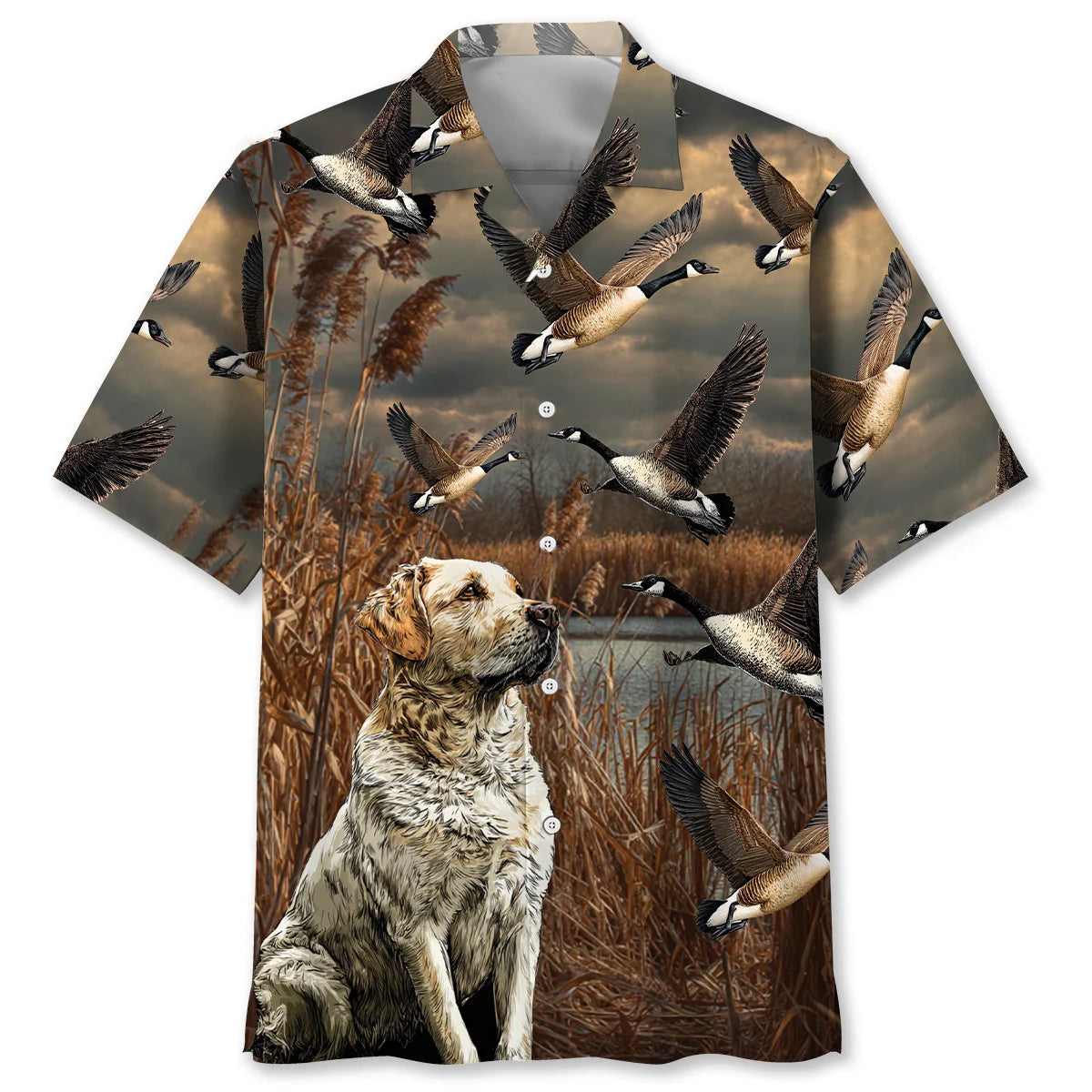 Dog Hunting Goose Hawaiian Shirt