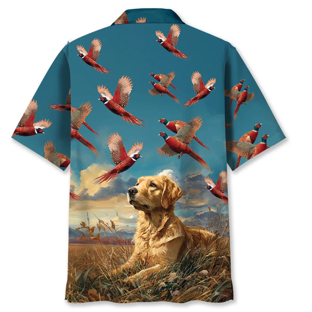 Dog Hunting Pheasant Art Hawaiian Shirt